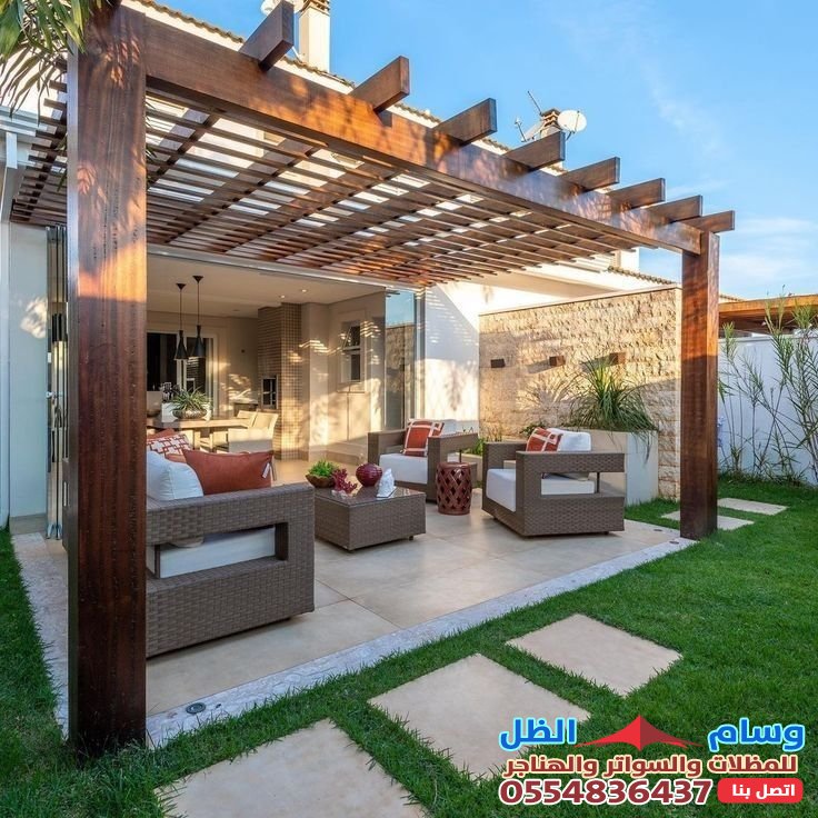 مظلات حدائق جدة حي الحمراء | تركيب جلسات شتوية | برجولات حدائق جدة